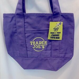 Trader Joe's Purple Mini Canvas Tote Bag!